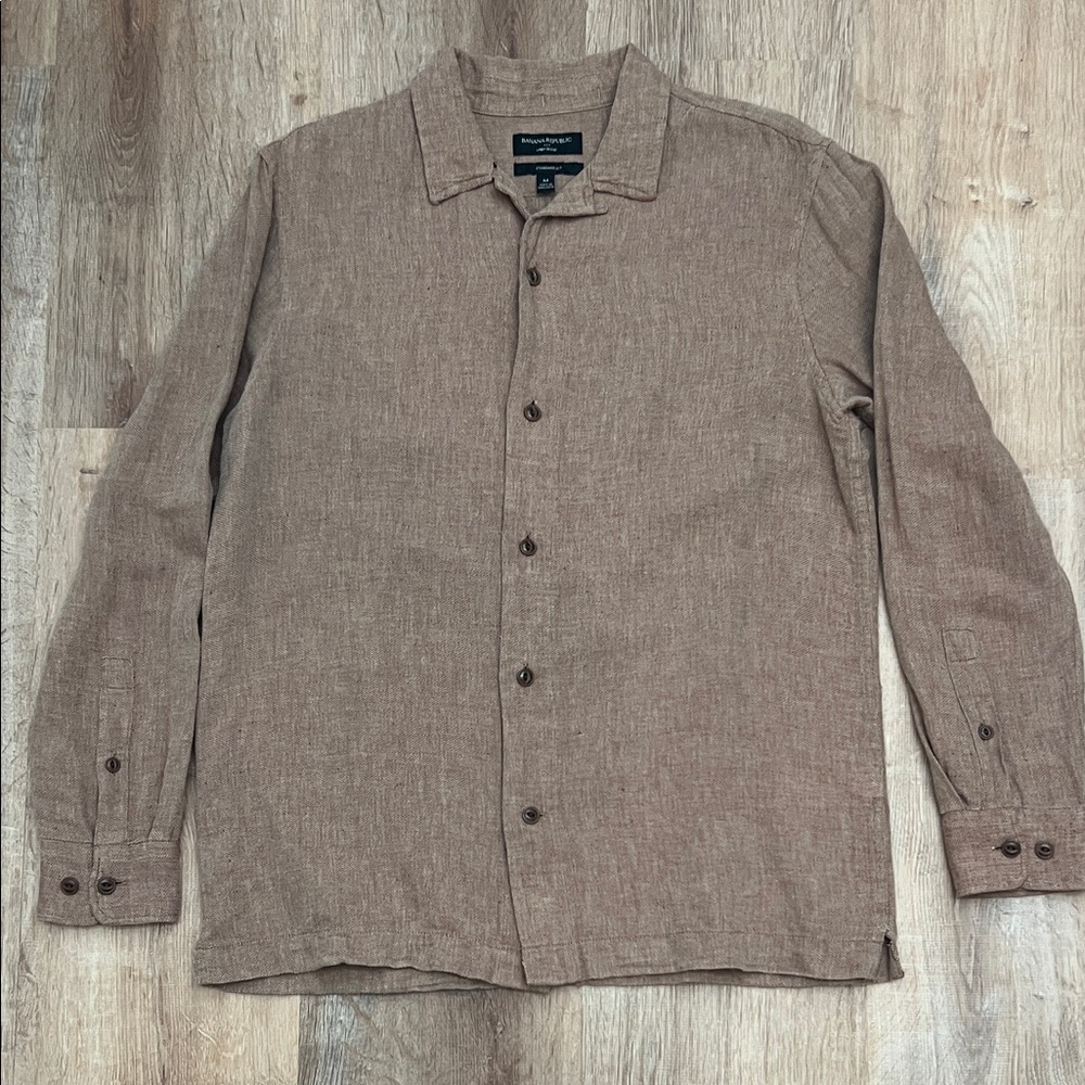 BRAND NEW Banana Republic Tan Linen Blend Shirt